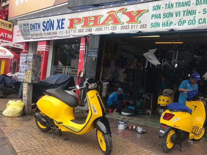 Sơn xe máy tại Tân Bình Nước Sơn Sắc Nét, giá rẻ